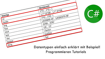 Die Datentypen in C# -  Alle Haupt Datentypen erklärt! | Programmieren Tutorials #1