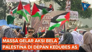 KIBBM Gelar Aksi 'All Eyes on Rafah', Massa Padati Kantor Kedubes AS di Jakarta