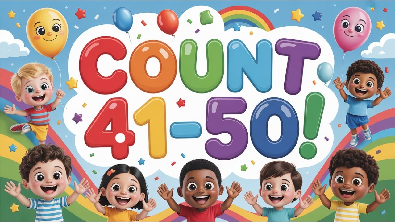 Kids Learn to Count 41–50 | Fun Rhymes, Numbers & Songs | Created Using ...