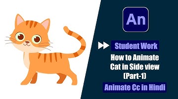 Fast Forward Tutorial Of Student Work | How to Animate Cat in Side view in Animate Cc Hindi? Part -1