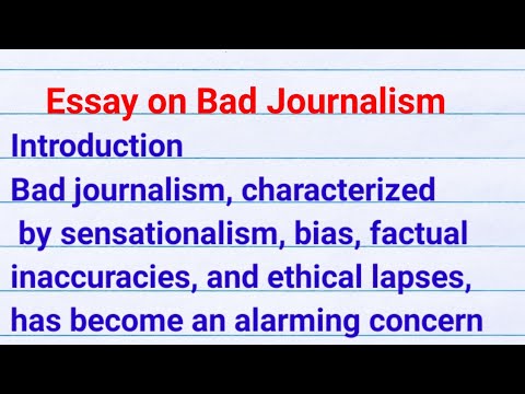 bad journalism essay in english
