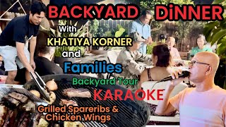 Grilled PORK-SPARERIBS & CHICKEN WINGS at KHATIYA KORNER’s Backyard  10-7-2023 #karaoke #party