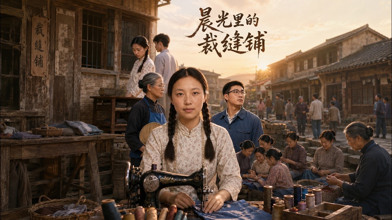 【完整版】AI短剧《晨光里的裁缝铺》林秀芝遭遇退婚打击,决心自立自强,在镇上开裁缝铺学手艺,挑战传统女性命运!#短剧 #完结 #逆袭 #大女主 #年代 #蔓蔓書屋 #大结局 poster