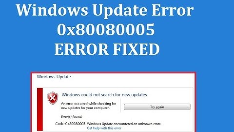 How to Fix Windows Update Error 0x80080005
