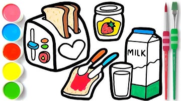 Easy Drawing Bread Toaster | Painting, Drawing, Coloring Tips for Toddlers & Kids