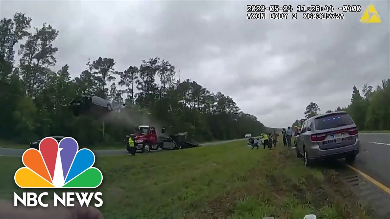 ⁣Watch: Dramatic car flip caught on camera