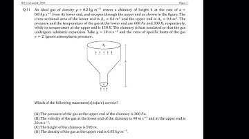 jee advance 2022 paper 1 fluid mechancs +thermodynamics