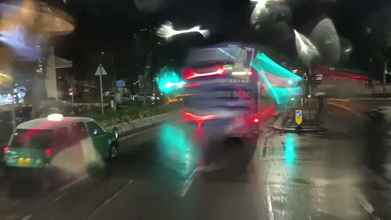 [Extreme Rain Night Run] KMB 978 bus ride from Wah Ming (Fanling to Exhibition Centre MTR 