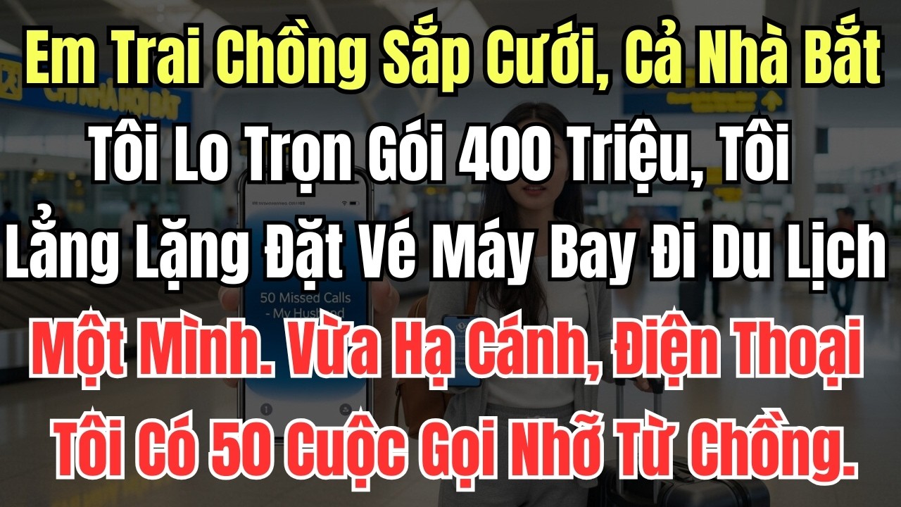 Em Trai Chồng Sắp Cưới, Cả Nhà Bắt Tôi Lo Trọn Gói 400 Triệu, Tôi Lẳng Lặng Đặt Vé Máy Bay Đi Du Lịc