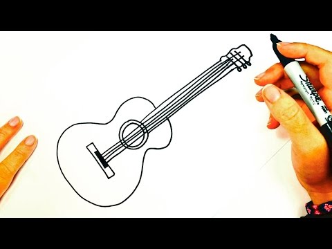 Video: Cómo Dibujar Una Guitarra Con Un Lápiz Paso A Paso