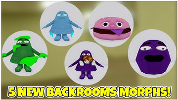 UPDATE 318 🍴 How to get ALL 5 NEW BACKROOMS MORPHS! (GRIMACE SHAKE) - Roblox