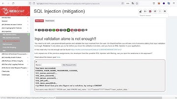 WebGoat SQL Injection (mitigation)