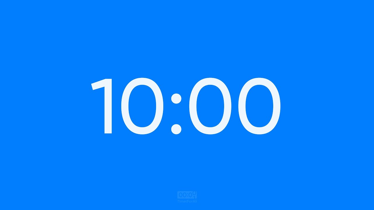 10 Minute Focus & Productivity Timer - Azure Blue - YouTube
