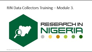 RiN Data Collectors Module 3 - Reaching the unreached.