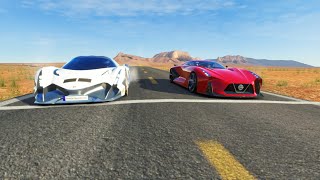 Nissan Concept 2020 Vision GT vs Devel Sixteen at Monument Valley