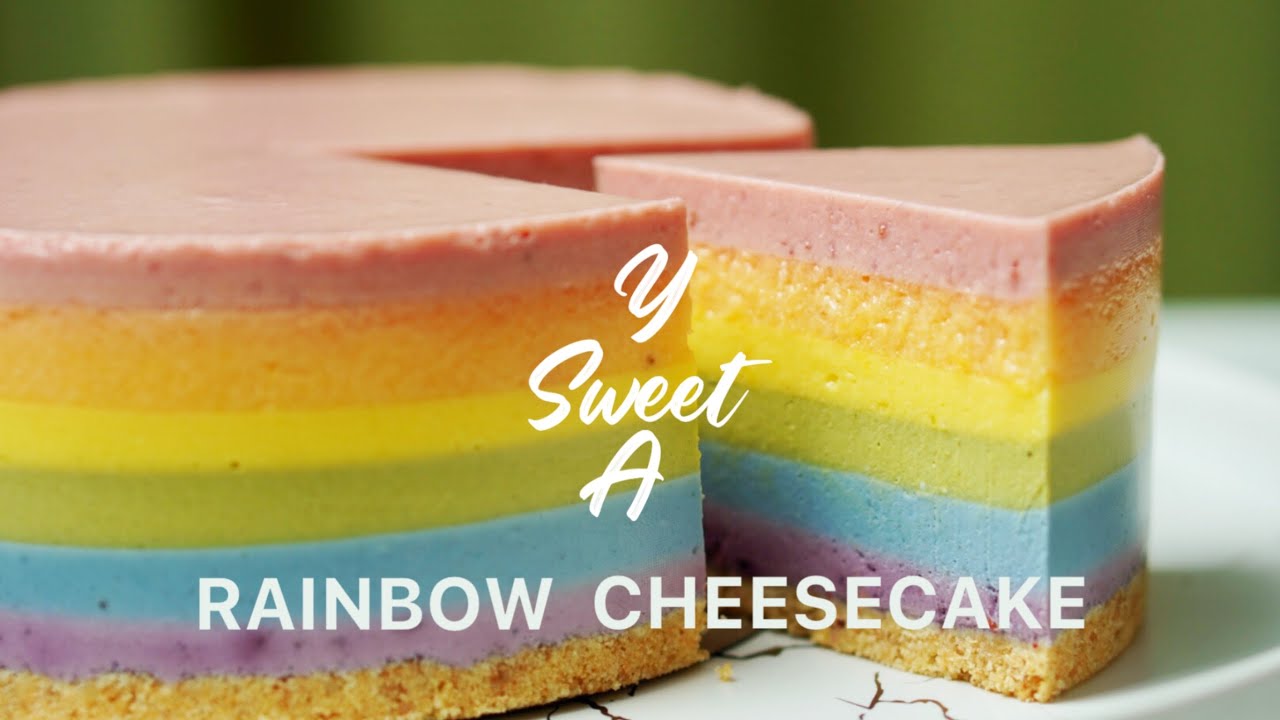 Rainbow Cheesecake - no bake / rainbow challenge/치즈 케잌 / チーズケーキ