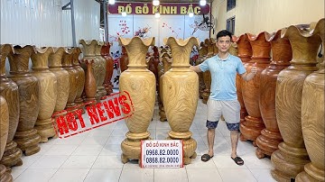 ĐÔI LỘC BÌNH GỖ CẨM NGUYÊN KHỐI vân siêu đẹp - CAO 1m7 đk 50 - LỤC BÌNH phong thuỷ