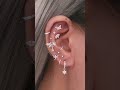Feminine Butterfly Ear Piercing Ideas for Women with Silver Earrings