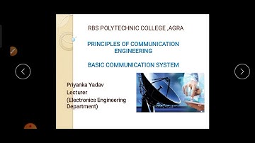 Lecture-2 Basic Communication system ( Principles of Communication Engineering)