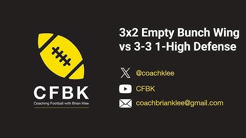 CFBK 1st 10 Monday Game Plan: 3x2 Empty Wing Bunch vs 3-3 1-High Defense