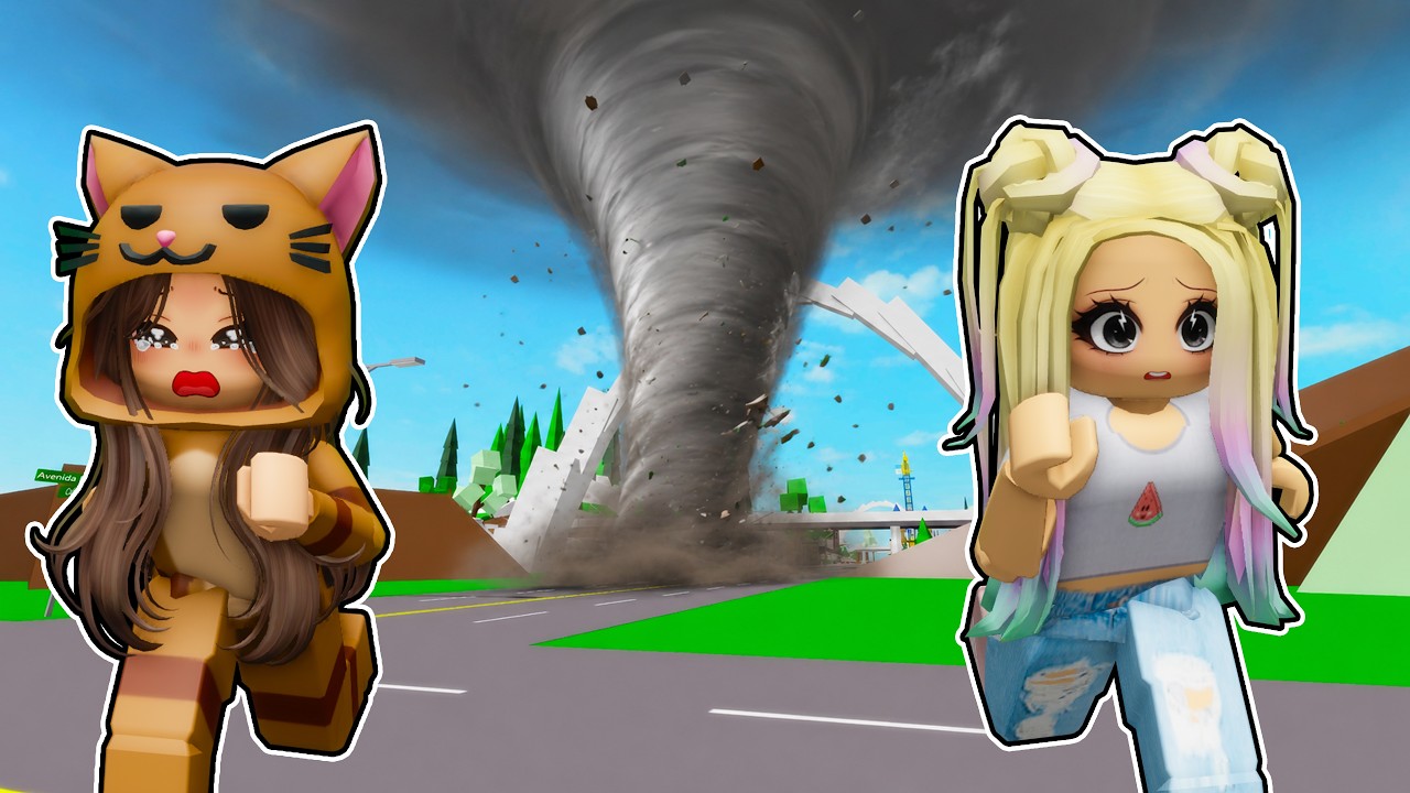 SOBREVIVIMOS al TORNADO de BROOKHAVEN con Mandarina en Roblox