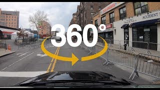 360° Driving by NYC's Elmhurst Hospital, Queens (April 5, 2020)