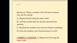 CNA CHAPTER 5 EXAM QUESTIONS AND REVISED ANSWERS 100% GUARANTEE PASS