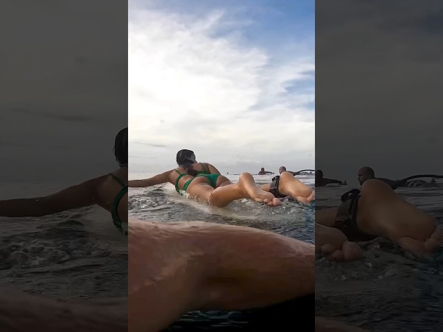 Local surfer kicks surfboard at me | Bali POV class=