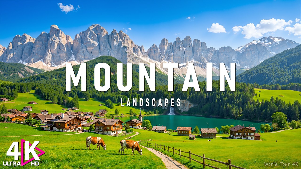 Mountain 4K - Snow capped Peaks, Alpine Valleys & Endless Horizons | Relaxing Music