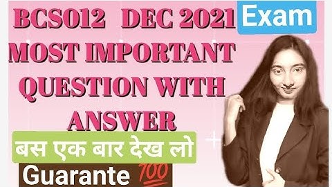 BCS012 IMPORTANT QUES & ANS, solved question paper,notes💯🔥🔥#arpitashilpi #bcs012 my notes, pdf😍click