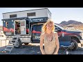 Solo female  former navy corpsman in 4x4 truck camper