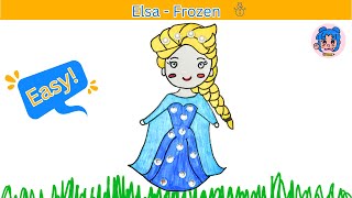 How to draw Elsa Frozen | Easy Drawings for kids