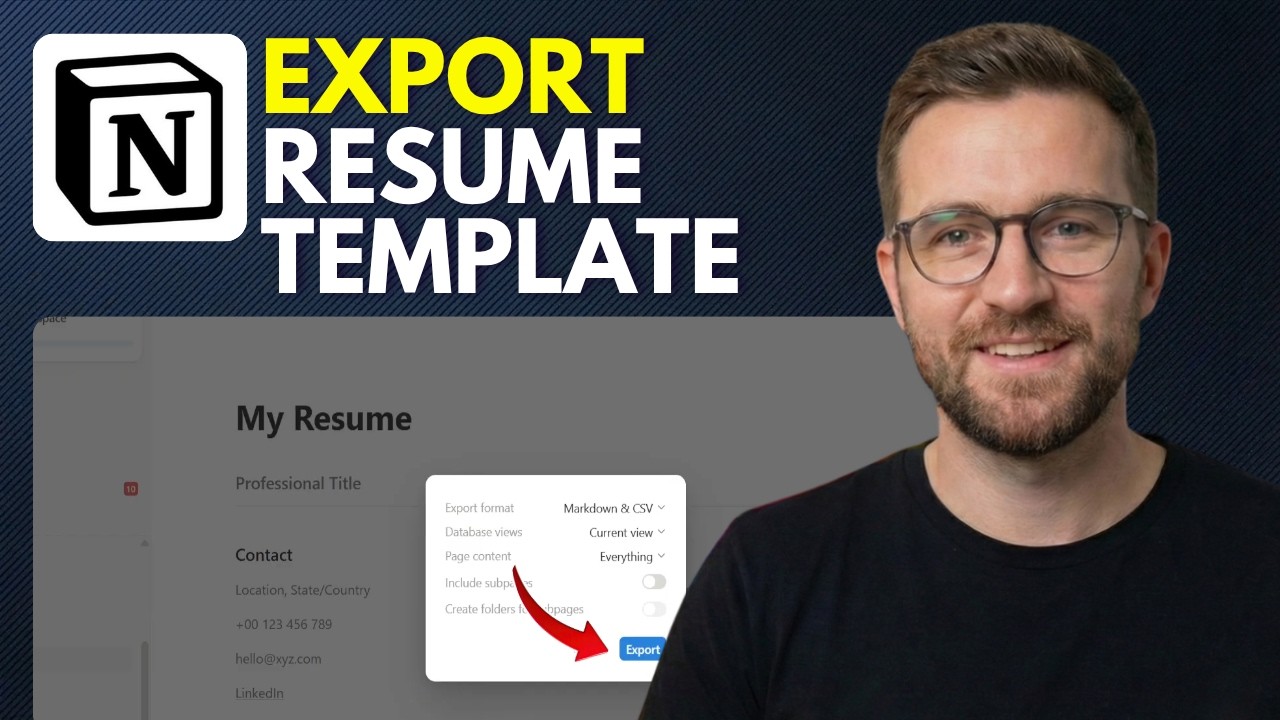 How To Export a Resume Template in Notion (Step By Step 2026) - YouTube