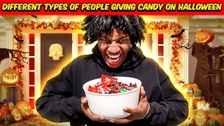 Different types of people giving candy on Halloween w/ @DarrylMayes
