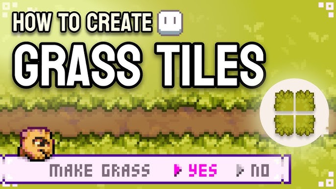 Create Pixel Art Grass Tiles Step-by-step 2024