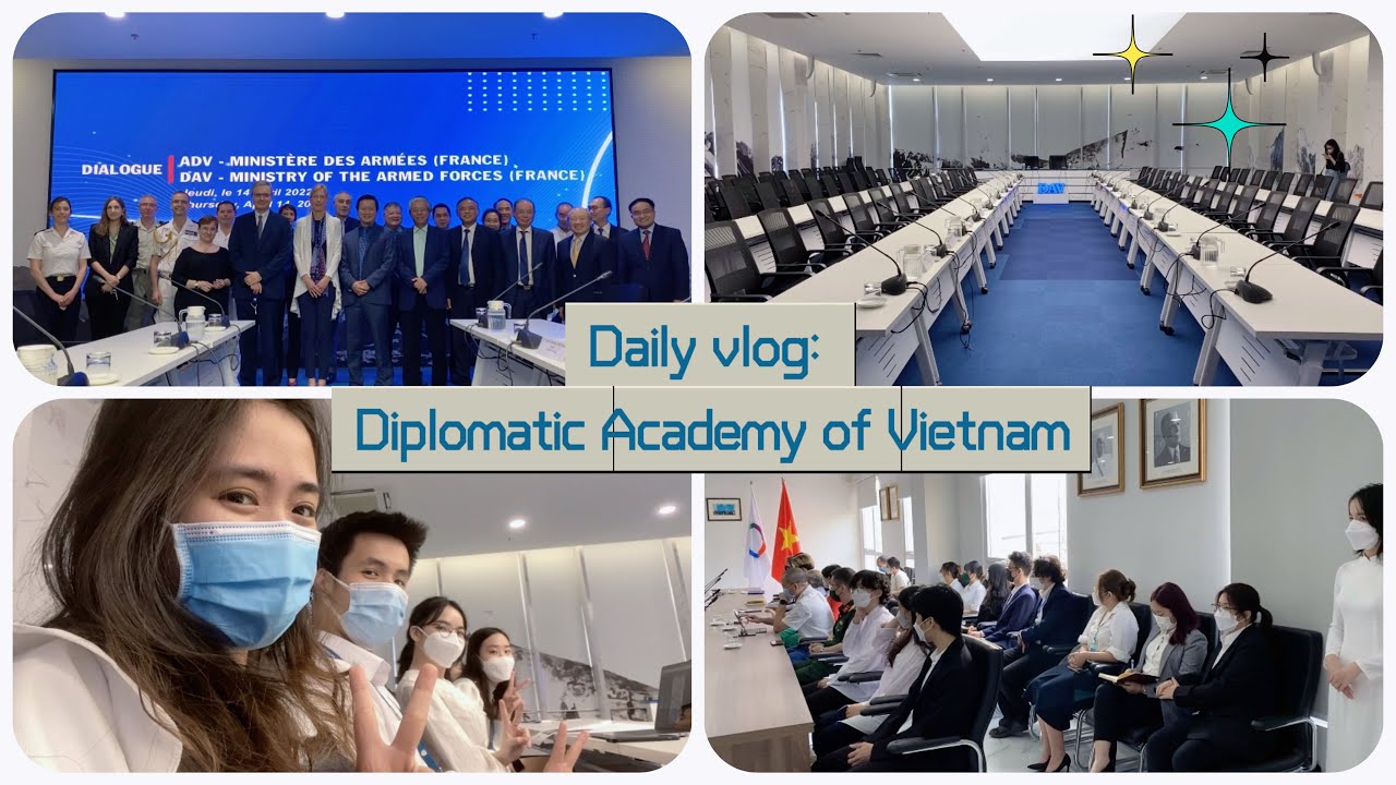 DAVie #5: DAILY VLOG HỌC VIỆN NGOẠI GIAO | Đón Bộ Quốc Phòng Pháp 🇫🇷
