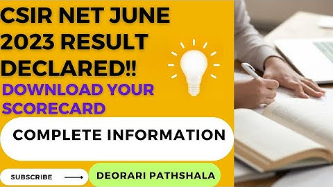 CSIR NET June 2023 Result Declared!! Download Scorecard of CSIR UGC NET | Pinki Deorari #result