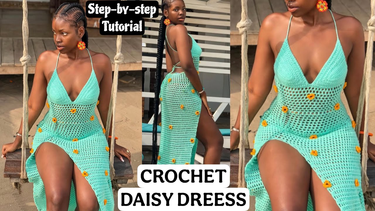 Crochet Mesh Dress Tutorial | Crochet Dress With Slit