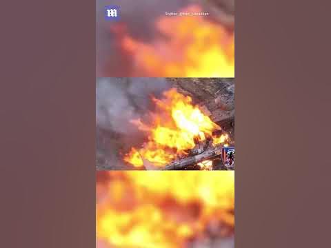 Ukraine grenade wipes out Russian tanks triggering huge explosion