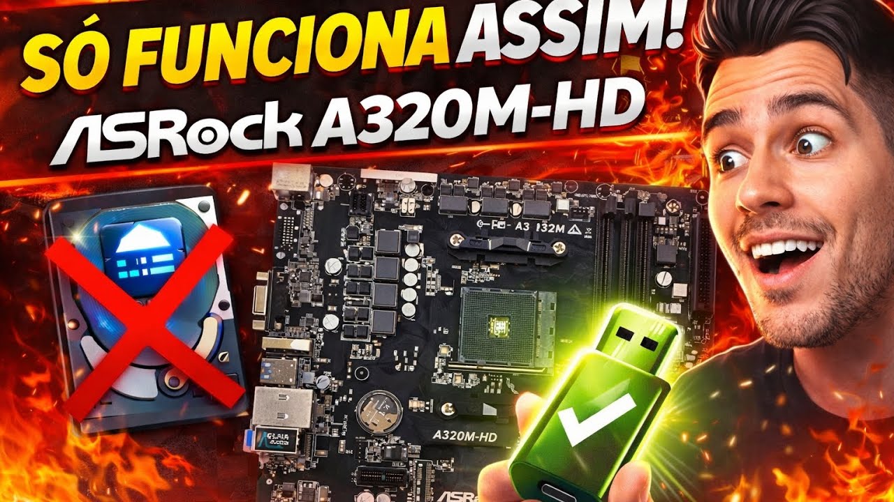 Atualizei a BIOS da ASRock A320M-HD e DEU CERTO! (Ryzen 3 3200G - Ryzen 5 5500)