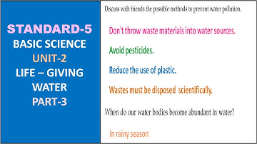 CLASS - 5  | ENGLISH MEDIUM | BASIC SCIENCE | UNIT - 2 | LIFE – GIVING WATER | PART -3