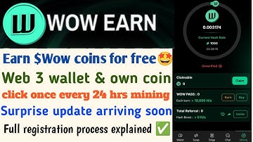 Wow coin free crypto mining app|Full registration process|#wow #crypto #itl #pi #sidra #wowearn #btc