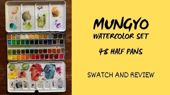 MONGYO 12/24/48 color solid watercolor paint set portable metal box w –  AOOKMIYA