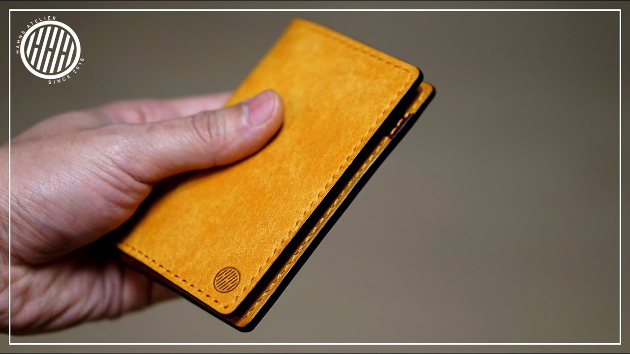 [Leather Craft] Making a simple vertical card wallet / free PDF pattern - YouTube