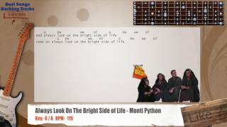 Video thumbnail of "🎸 Always Look On The Bright Side of Life - Monty Python Guitar Backing Track with chords and lyrics"
