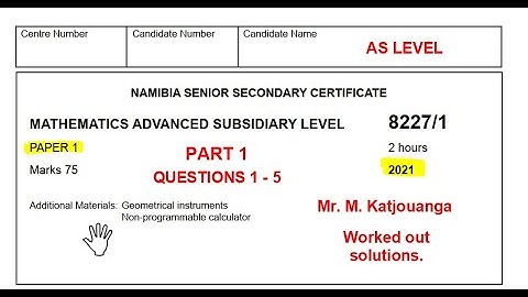 P1 AS LEVEL 2021 QUESTION 1 TO 5