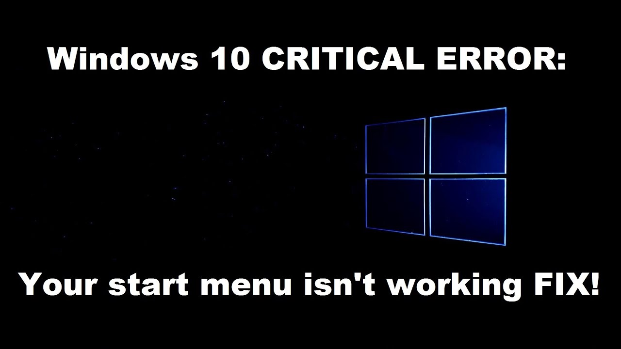 How to fix windows 10 start menu isn t working error youtube