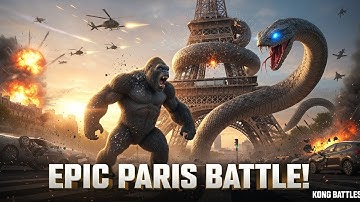 KONG vs TITAN SERPENT in Paris – Eiffel Tower Under Attack! Epic Battle Saves the City
