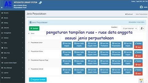 Pengaturan Penampilan Ruas-Ruas Data Anggota Sesuai Jenis Perpustakaan