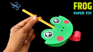 Amazing Frog 🐸  paper toy , how to make paper toy , paper frog with moving tounge , blow toy